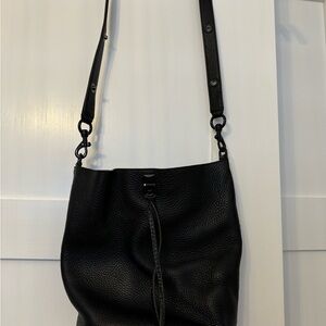 Rebecca Minkoff Black Pebble Leather Convertible Crossbody Bag